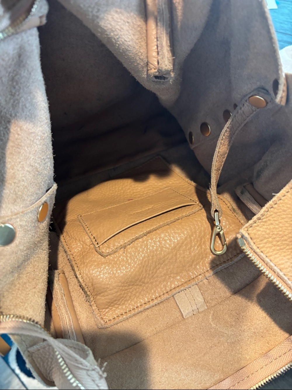 Hammitt Pebbled Leather Tote in Tan with Gold Studs - Picture 15 of 16